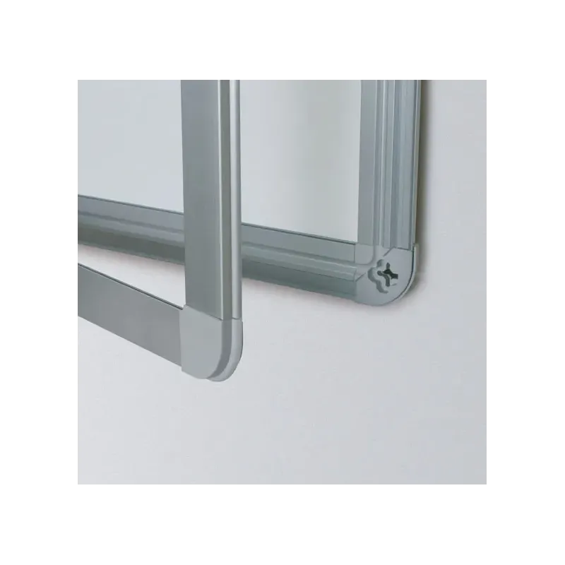 Bacheca con anta battente, fondo magnetico in acciaio laccato, cornice in alluminio, 9 X A4