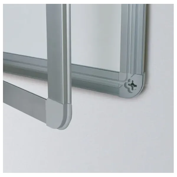 Bacheca con anta battente, fondo magnetico in acciaio laccato, cornice in alluminio, 9 X A4