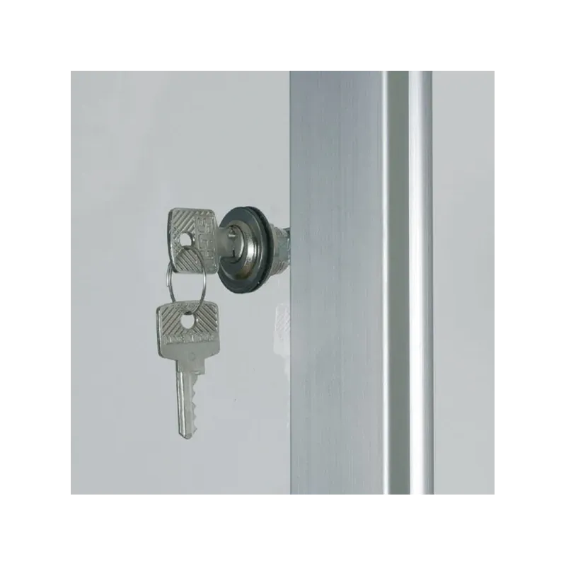 Bacheca con anta battente, fondo magnetico in acciaio laccato, cornice in alluminio, 9 X A4