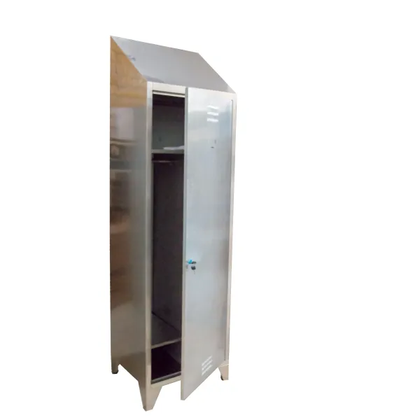 Armadio spogliatoio in acciaio INOX, con divisorio sporco pulito, a 1 posto con tettuccio cm 50x50x210h