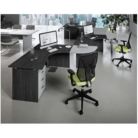 Workstation operativa con piano e gambe in legno Dim 160x120x74h 2