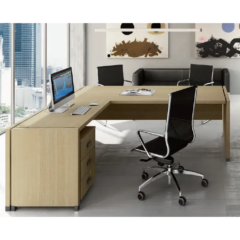 Scrivania Direzionale Legno con Allungo 200x195 | DEOFFICE