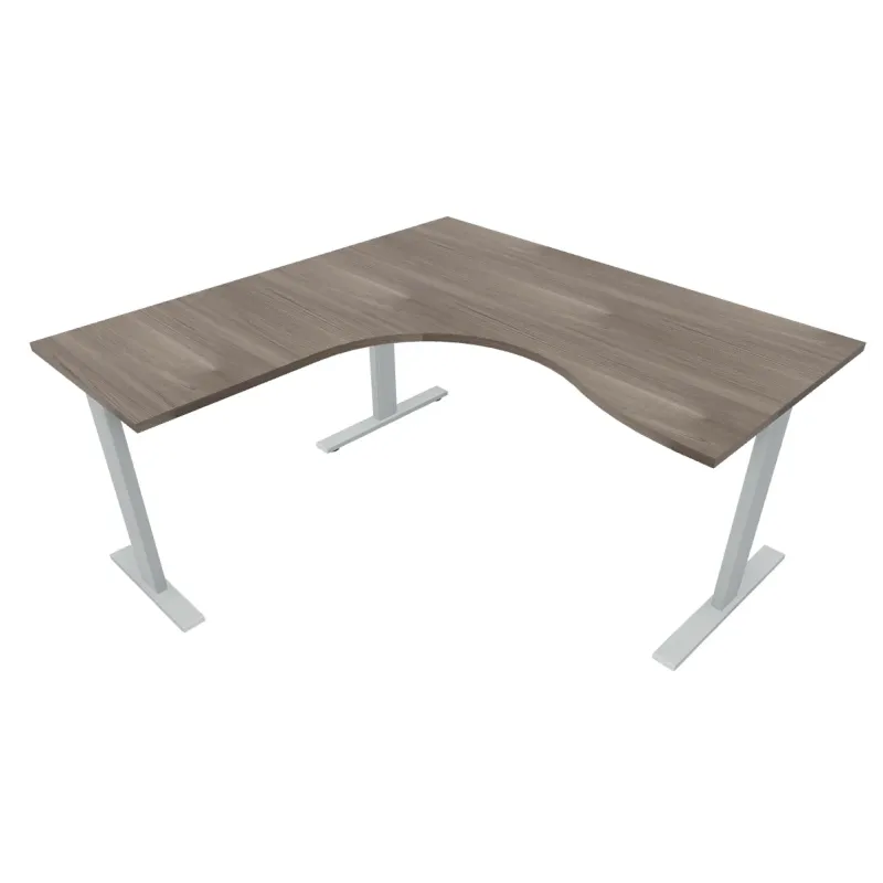 Workstation operativa con piano in legno, gambe in metallo Dim 160x160x74H