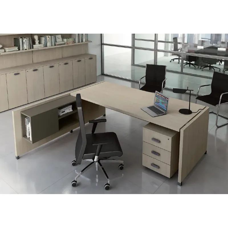 Scrivania Direzionale Legno con Muretto 200x190 | DEOFFICE