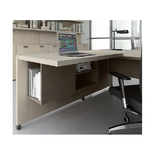 Scrivania Direzionale Legno con Muretto 200x190 | DEOFFICE