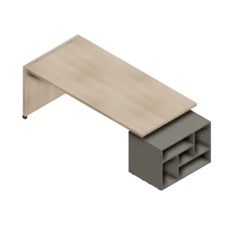 Scrivania Direzionale Legno con Libreria 198x90 | DEOFFICE