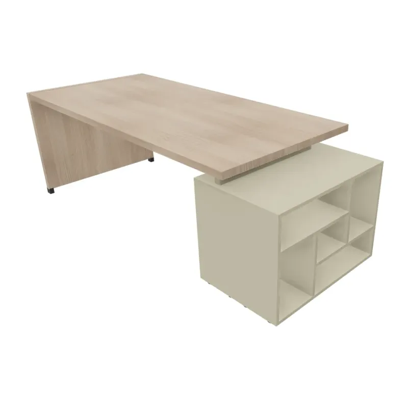 Scrivania Direzionale Legno con Libreria 198x90 | DEOFFICE