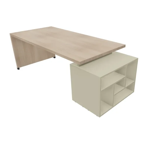 Scrivania Direzionale Legno con Libreria 198x90 | DEOFFICE