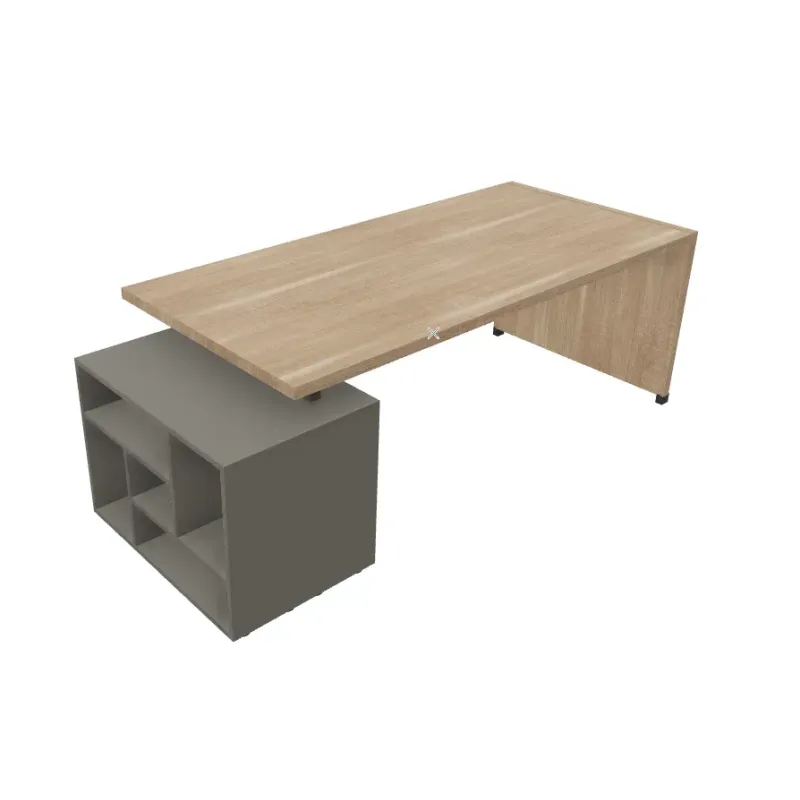 Scrivania Direzionale Legno con Libreria 198x90 | DEOFFICE
