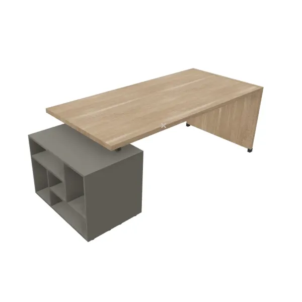 Scrivania Direzionale Legno con Libreria 198x90 | DEOFFICE