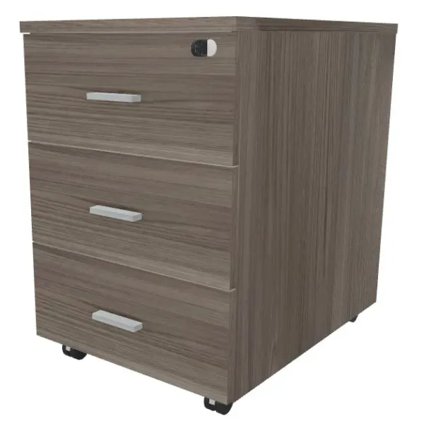 Cassettiera in legno su ruote con 3 cassetti Dim 42x56x60H