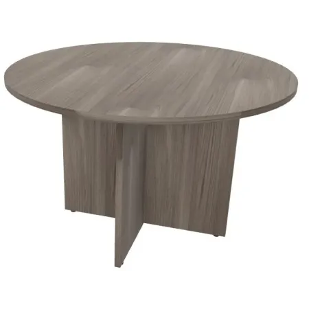 Tavolo riunione piano tondo e struttura in legno a croce Dim 120x120x74H