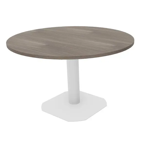 Tavolo riunione piano tondo struttura in metallo Dim 120x120x74H