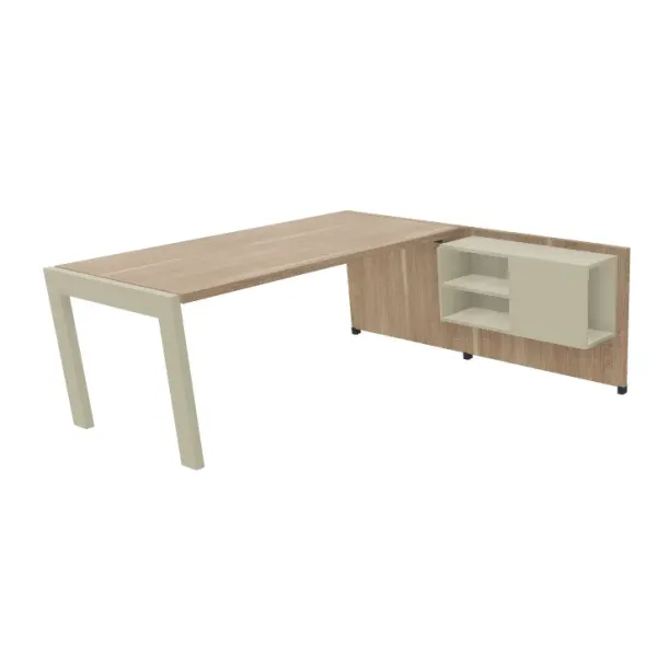 Scrivania Direzionale Top Legno e Muretto Lateral 200x190 | DEOFFICE