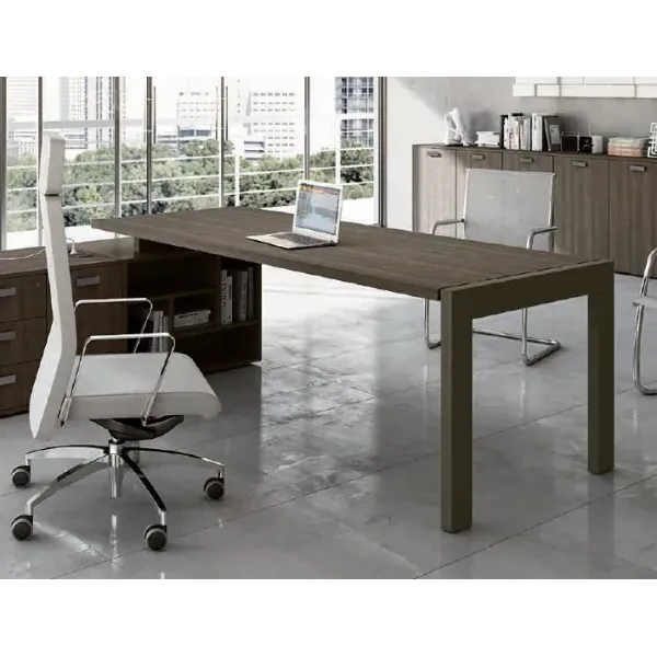 Scrivania Direzionale con Muretto Legno 180x190x74h | DEOFFICE