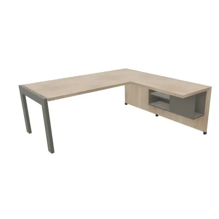 Scrivania Direzionale con Allungo e Muretto Legno 200x190 | DEOFFICE