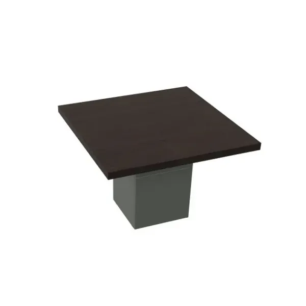 Tavolo Riunione Quadrato Piano Legno e Base Laccata 110x110 | DEOFFICE
