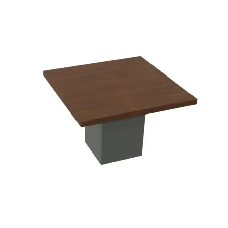 Tavolo Riunione Quadrato Piano Legno e Base Laccata 110x110 | DEOFFICE
