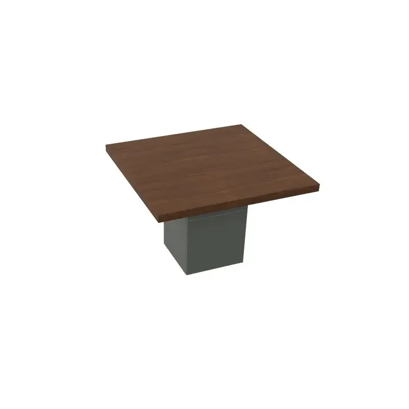 Tavolo Riunione Quadrato Piano Legno e Base Laccata 110x110 | DEOFFICE