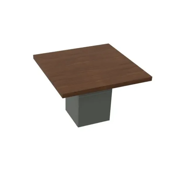 Tavolo Riunione Quadrato Piano Legno e Base Laccata 110x110 | DEOFFICE