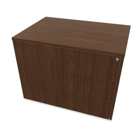 Mobile Servizio Legno su Ruote con Cassettiera Destra | DEOFFICE