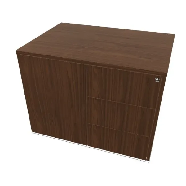 Mobile Servizio Legno su Ruote con Cassettiera Destra | DEOFFICE