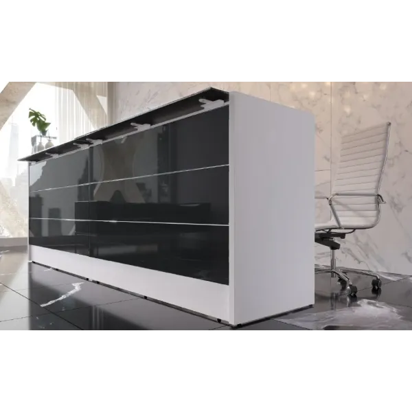 Bancone Reception Lineare Ufficio 360x60x106H cm | DEOFFICE