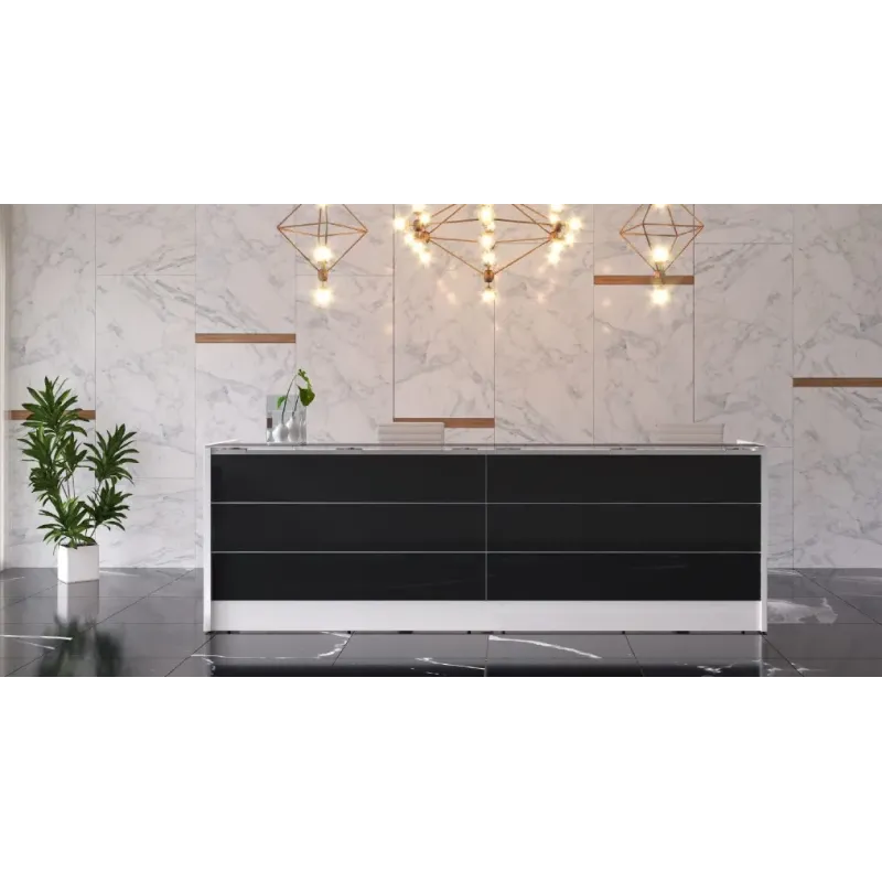 Bancone Reception Lineare Ufficio 360x60x106H cm | DEOFFICE