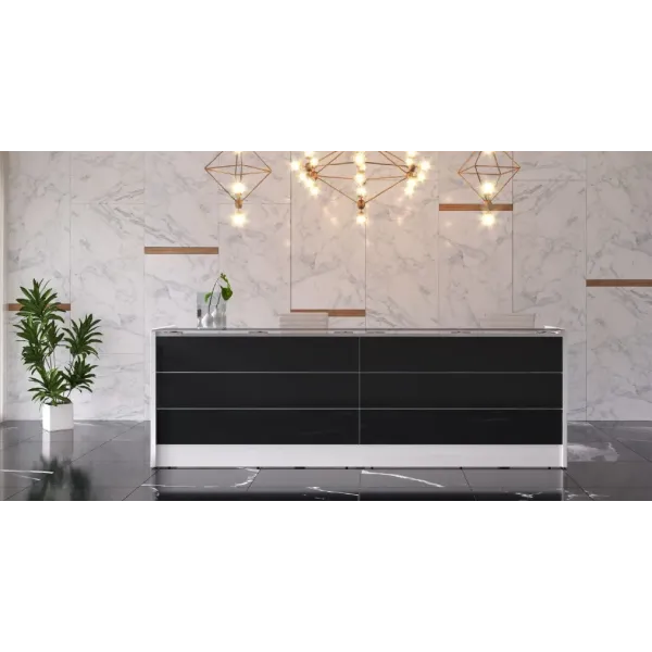 Bancone Reception Lineare Ufficio 360x60x106H cm | DEOFFICE
