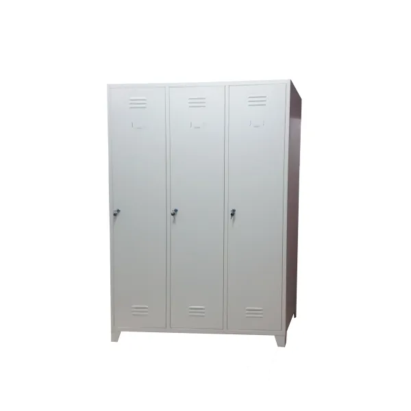 Armadio spogliatoio in metallo, con divisorio sporco pulito a 3 posti cm 120x50x180h
