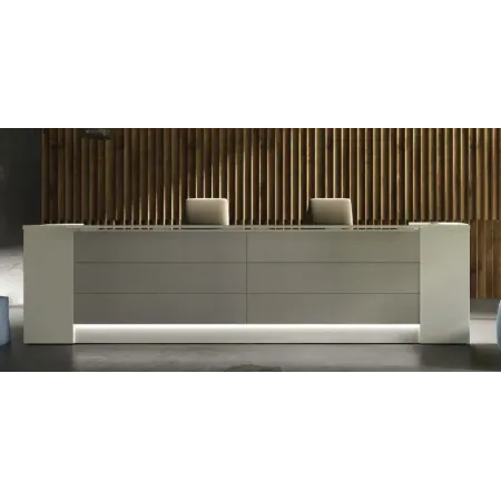 Bancone Reception Angolare Ufficio 254x224x106H cm | DEOFFICE