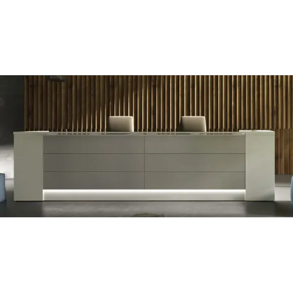 Bancone Reception Angolare Ufficio 254x224x106H cm | DEOFFICE