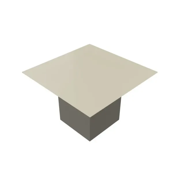 Tavolo Riunioni Quadrato Vetro e Legno 110x110x74h | DEOFFICE