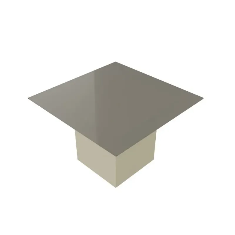 Tavolo Riunioni Quadrato Vetro e Legno 110x110x74h | DEOFFICE