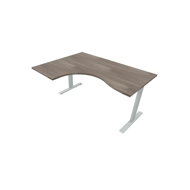 Workstation operativa con piano in legno, gambe in metallo Dim 160x120x74H