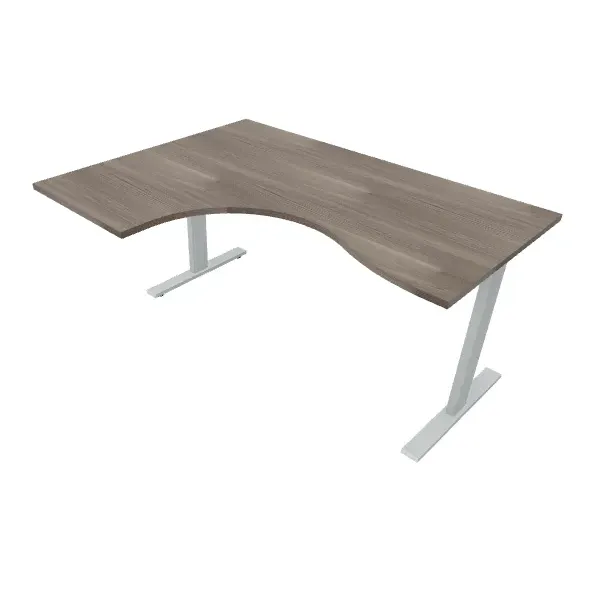 Workstation operativa con piano in legno, gambe in metallo Dim 160x120x74H