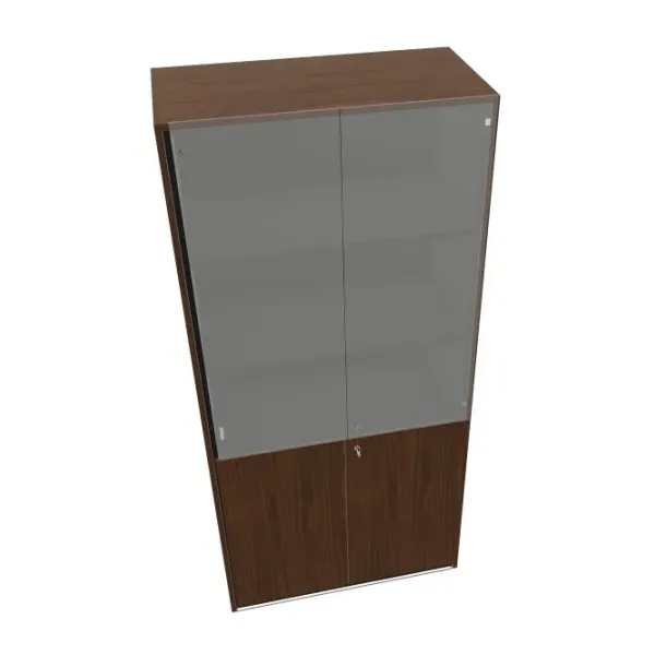 Armadio Alto Dirigenziale Ante Vetro e Legno 90x44x200 | DEOFFICE