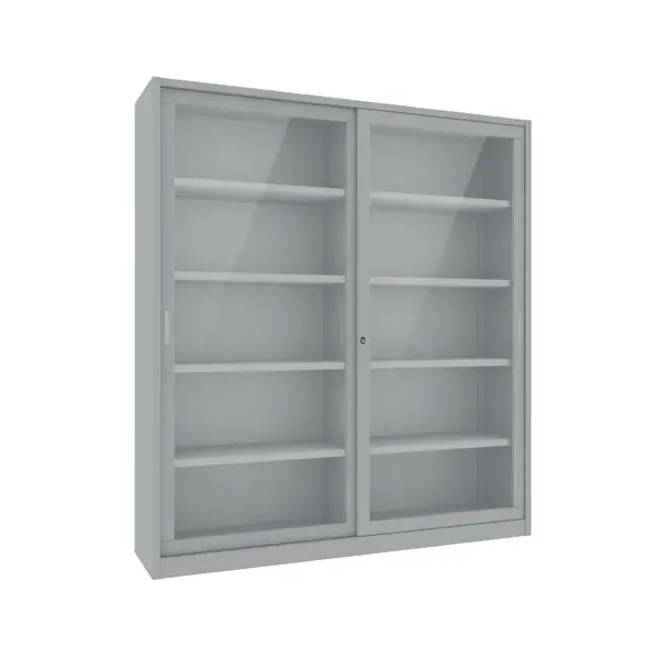 LINEA SPECIAL - Armadio in Metallo Ufficio/Archiviazione Ante Scorrevoli in Vetro Dim. 180x45x200h cm