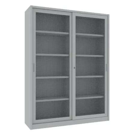 LINEA SPECIAL - Armadio in Metallo Ufficio/Archiviazione Ante Scorrevoli in Rete Dim. 120x45x200h cm