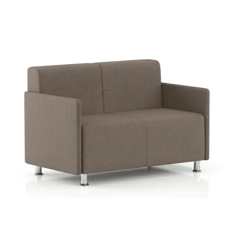 Divano 2 Posti Pelle Piedini Nylon Cromati | DEOFFICE