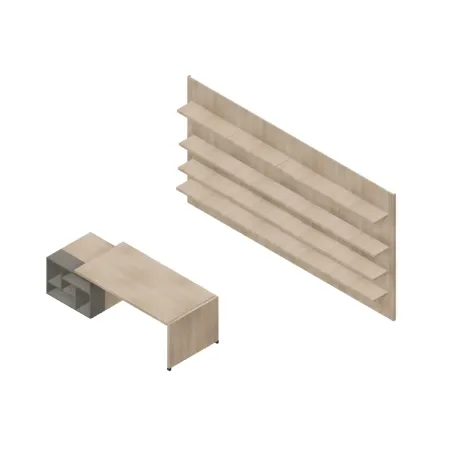 Composizione Direzionale Scrivania Mobile Boiserie | DEOFFICE 2