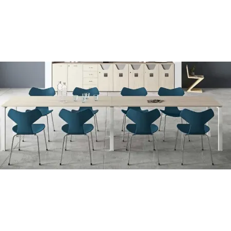 Scrivania operativa con piano in legno, gambe in metallo Dim 160x100x74H 2