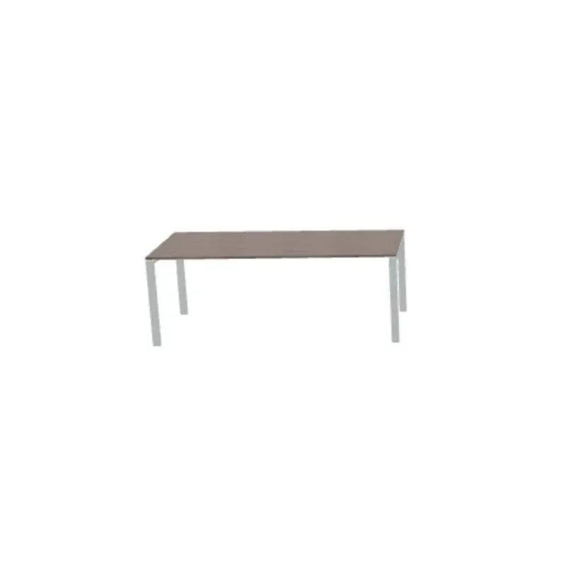 Scrivania operativa con piano in legno, gambe in metallo Dim 80x80x74H