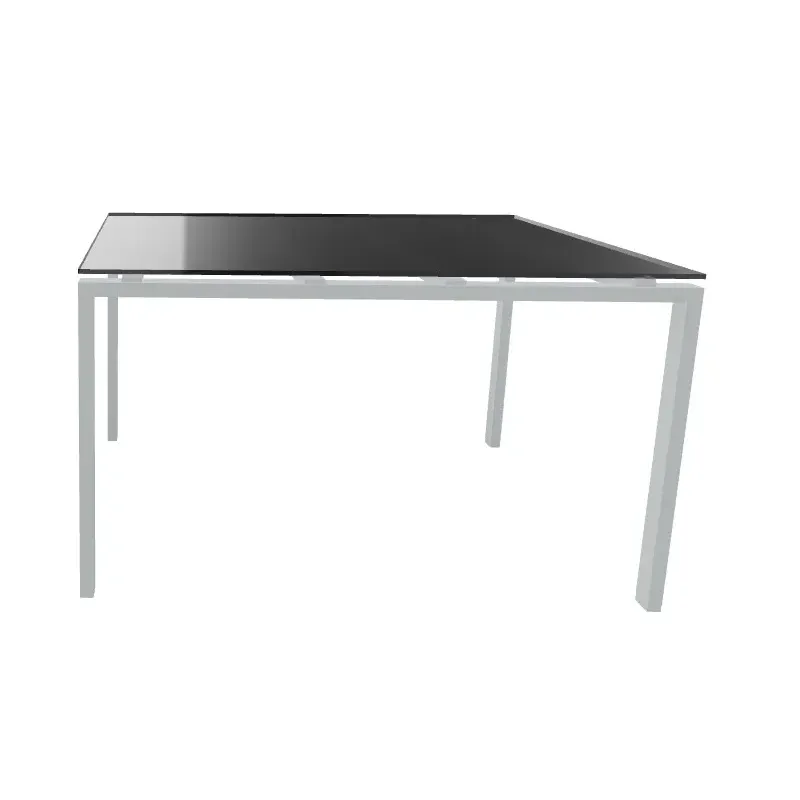Tavolo riunione piano in vetro struttura in metallo Dim 120x126x73H