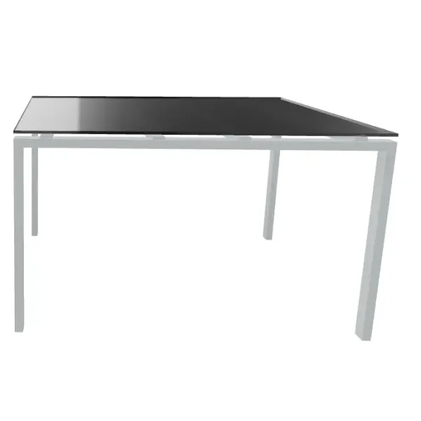 Tavolo riunione piano in vetro struttura in metallo Dim 120x126x73H