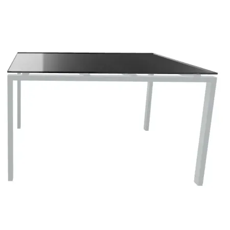 Tavolo riunione piano in vetro struttura in metallo Dim 100x100x73H