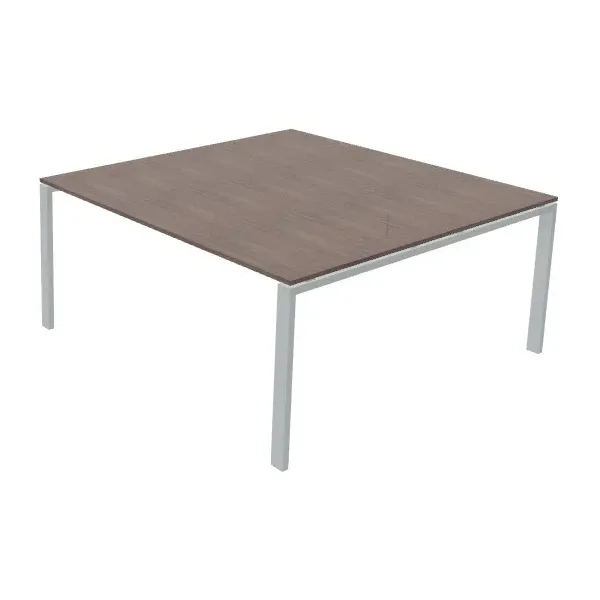 Tavolo riunione piano in legno struttura in metallo Dim 100x100x73H