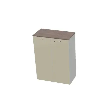 Armadio medio a 2 ante in vetro top di finitura, con serratura, Dim 90x45x120H