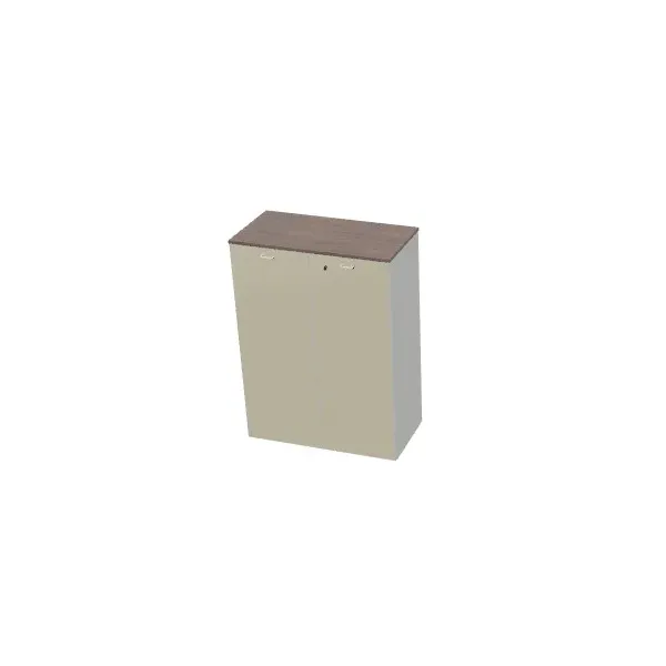 Armadio medio a 2 ante in vetro top di finitura, con serratura, Dim 90x45x120H