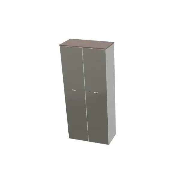 Armadio medio a 2 ante in vetro top di finitura, con serratura, Dim 90x45x200H